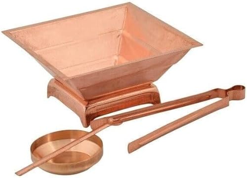 A2s Shine Pure Copper Vaidic Havan Kund Set, Pooja Havan