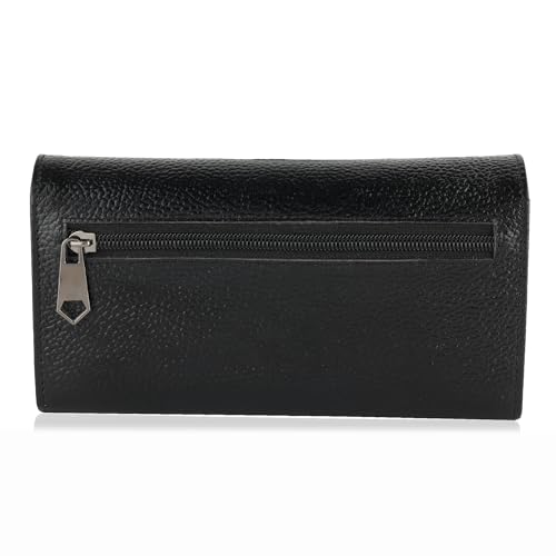 Image of Steve Jhonson Leather Wallet for Women - Mini Hand Purse with Card Holder - Women Stylish Clutch - Cute Mini Ladies Wallet for Daily Use - Fancy Ladies Purse with Slim Design (Black)