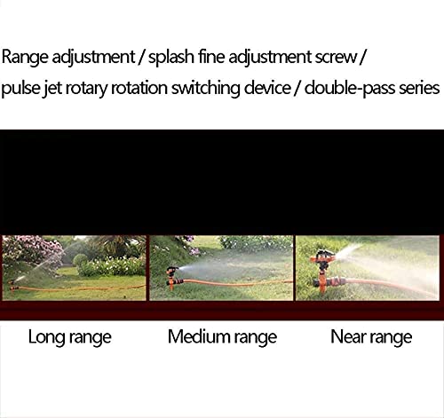 Sprinkler, roterende sprinkler, langeafstand pulserende hoofd gazon sprinkler, swing sprinkler, waterbesparing, geschikt… - Afbeelding 6