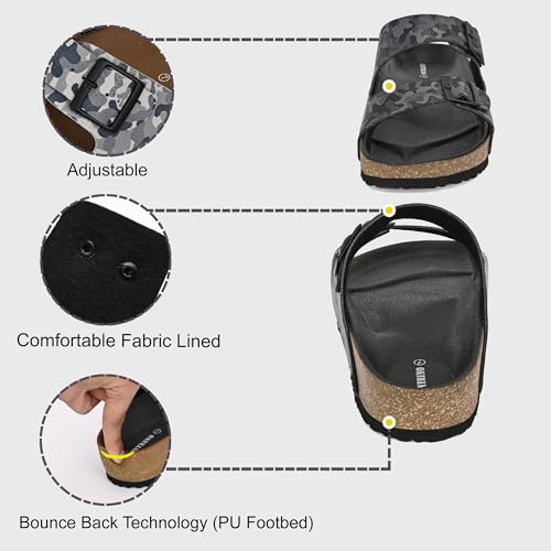 Image of Centrino Men's Berkin-Style Slip-On Sandals | Open Toe Design | Soft PU Footbed | Lightweight & Comfortable | Arch Support | On-Grip Sole | Casual Outdoor Wear (9213)