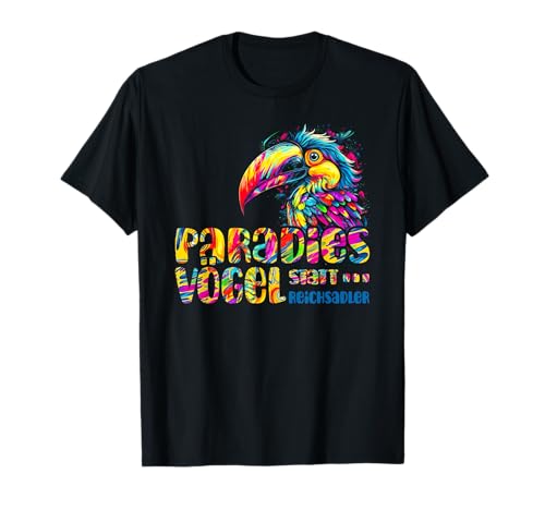 Paradiesvögel statt Reichsadler Damen LGBTQ Anti Rassismus T-Shirt, Schwarz, S, Klassisch, V-Ausschnitt mit Kurzarm