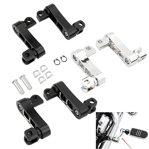Plaques pied pédales moto et kit montage repose-pieds réglables avec support d'extensions - 2