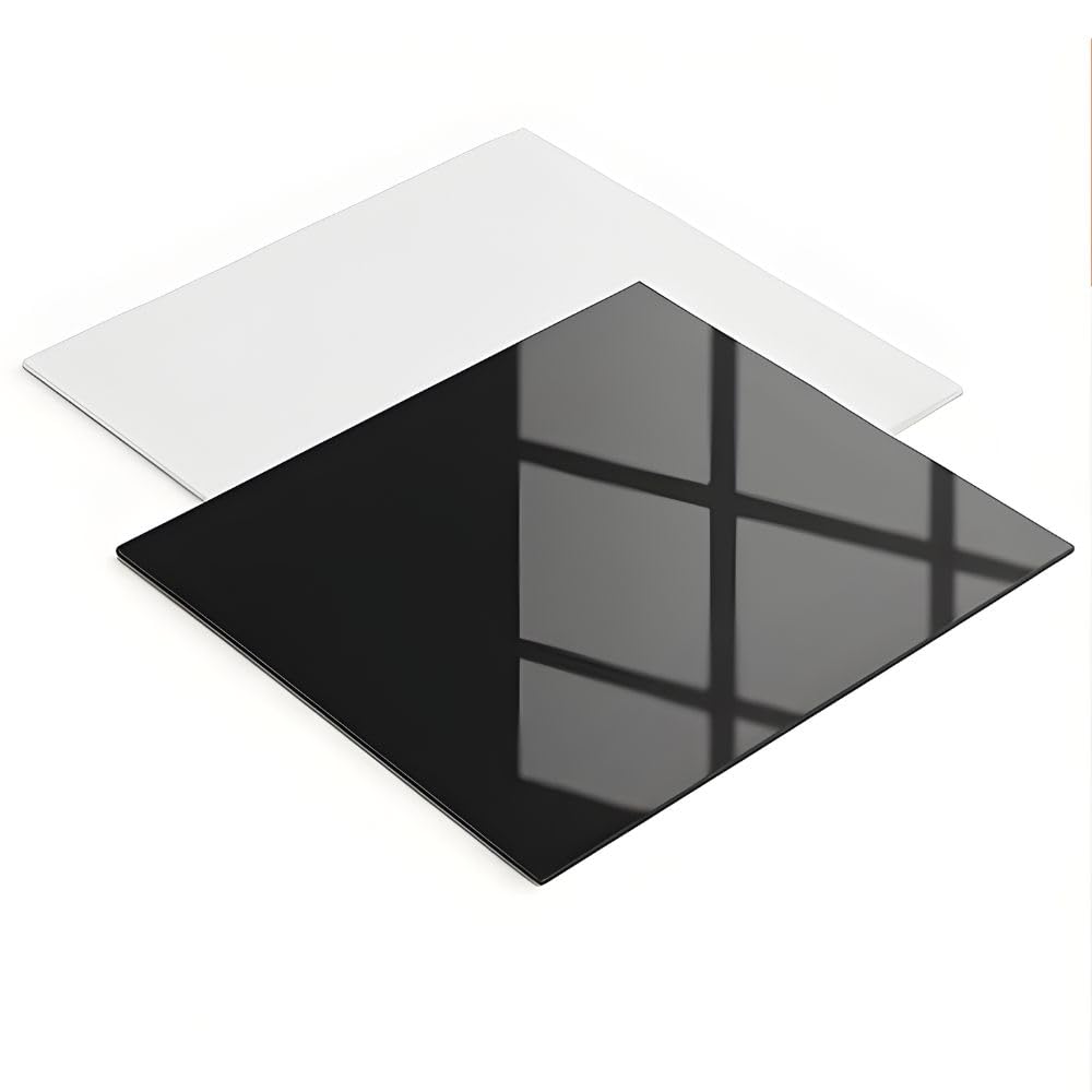 SMILEDRIVE® Acrylic White & Black Reflective Display Table Riser for Professional Product Photography - White and Black - 12 x 12 inch - Set of 2-image-44