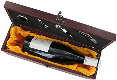 Customizable Wine Box and Accessories Presentation Set with Beautiful Rosewood Matte Finish, Includes Personalization