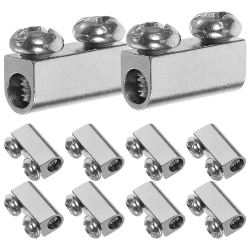 STOBAZA Clip para Cable de Acero Inoxidable 10 Unidades Doble Sujeción para Cables Trenzados, Adecuado para Instalaciones en Vallas y Señalización