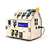 KEYESTUDIO IOT ESP32 Smart Home Starter Kit for Arduino and Python,Electronics Home Automation Coding Kit, Wooden House DIY Sensor Kit,STEM Educational Set for Adults Teens 15+