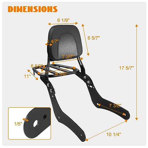 Eumti Sissy Bar Luggage Rack for Honda 500