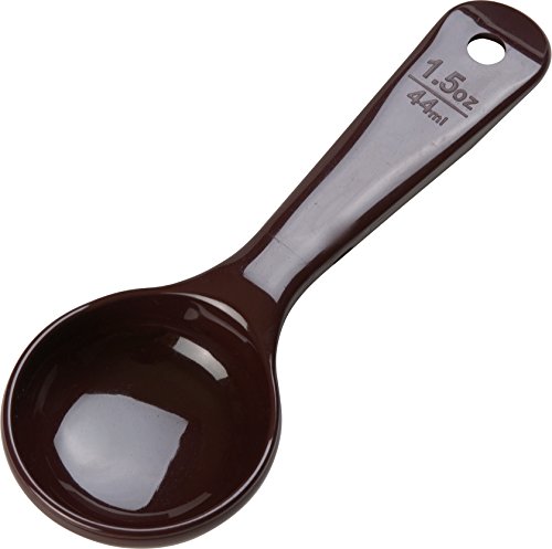 Image of Carlisle FoodService Products Measure Miser Solid Measuring Spoon with Short Handle, 1.5 Ounces, Brown (Pack of 2)