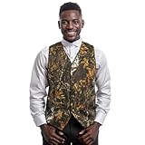 GSQWAHS Mens Camouflage Vests for Wedding Groom Camo Prom Vest (X-Large, Dark Camo)