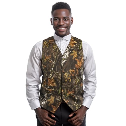 GSQWAHS Mens Camo Vest - XL Dark Black CAMO VEST