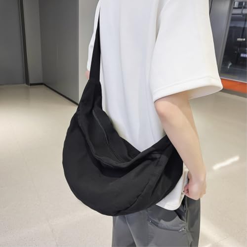 Sac messenger d'étudiant grand format en toile grise à épaule