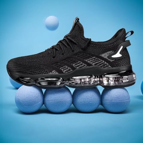 Image of Luogoks Men's Air Cushion Running Shoes Breathable Tennis Basketball Sneakers Non Slip Workout Casual Sport Shoes Gym Training Comfortable Fashion Shoes