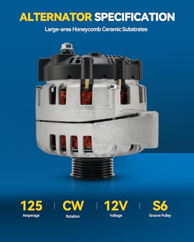 Image of PHILTOP New 11023N Alternator Compatible with Chevrolet, Pontiac, 2005-2008 Uplander, 2005-2007 Terraza, 2005-2006 Montana, 2005-2007 Relay 125A Alternator Replacement