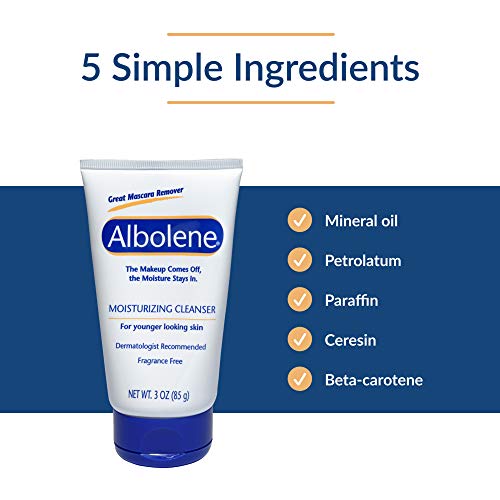 Albolene Face Moisturizer And Makeup Remover, Facial Cleanser And Cleansing Balm, Fragrance Free Cream, 3 Fl Oz (3 Pack) #TOP2