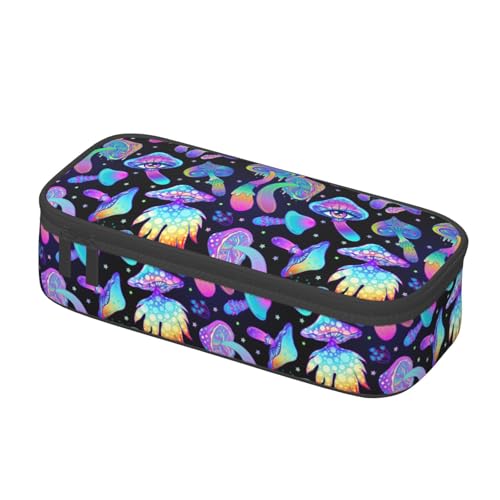 Image of Hippie Mushroom Magic Pencil Case Organizer Big Capacity Pencil Pouch Stationery With Zipper School Supplies Pencil Bag For Girls Boys Office