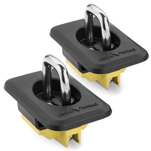 Bull Ring Retractable Raised-Fit Tie Down Anchors for Truck Bed, 2-Pack