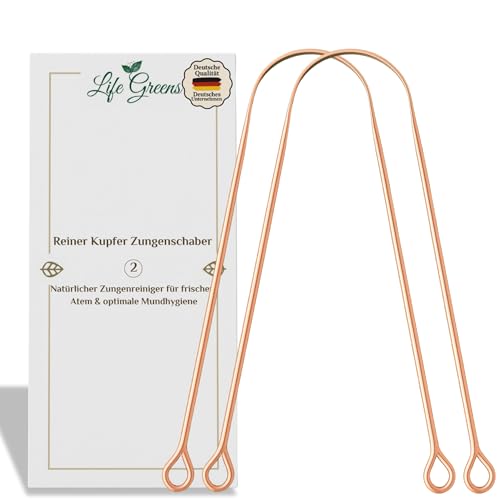 Rascador de lengua de cobre de alta calidad – Limpiador lingual para un aliento fresco y máxima higiene bucal – Respetuoso con el medio ambiente y ergonómico – Rascador de lengua ayurvédica
