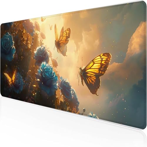 Tapis de souris papillon géant bleu pour stabiliser vos accessoires de jeu