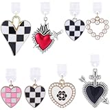 BEAMARKER 8 pieza de Abalorios para Lector Electrónico, 8 estilos, Abalorio con Forma de Corazón para Tapón Antipolvo, Compatible con Puerto de Carga Tipo C, Accesorios para Teléfono Kindle, Regalo pa