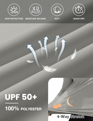 Mens UPF 50+ Sun Hoodie UV Protection Long Sleeve Swimming Rash Guard SPF Quick Dry Fishing Shirt for Outdoor Sports3