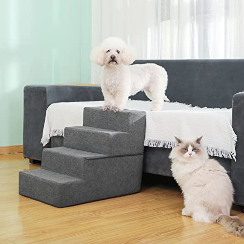 The Best Foam Dog Stairs 9 Sted Dog Stairs, Pet Stairs 4 Steps, High Density Foam ...