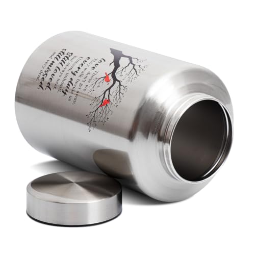 Image of Cremation Urns for Human Ashes Adult - Woman /Men /Dad /Mom | Silver Decorative Burial Urns for Male and Female, Funeral Memorial Urn (220 LB)