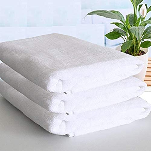 100% Cotton Large Full Size White Bath Towels for Hotel and Spa, Super Soft Absorbent Antibacterial, 250 GSM, Full Large Size-57 inch x 28 inch or 145 cm x 71 cm (3 Piece)