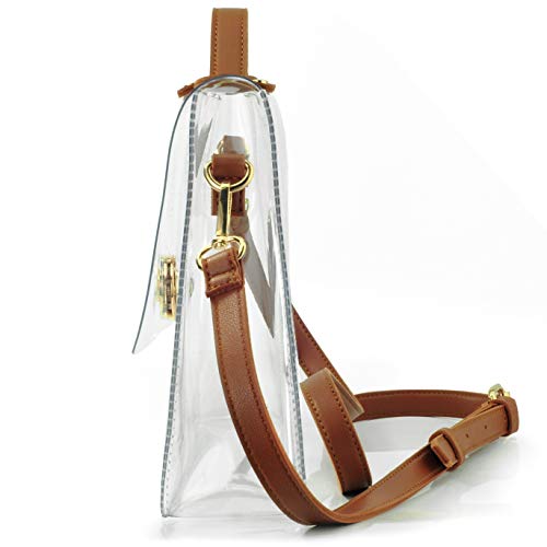 Clear Bag with Turn Lock Closure Women's Cross Body Handbags Stadium Approved4