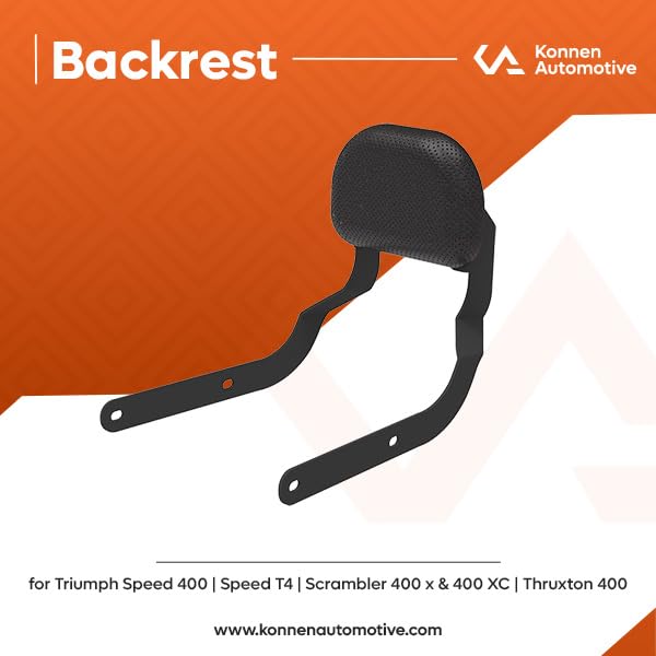Image of Back Rest Compatible With Triumph Speed 400 | speed T4 | Scrambler 400X | Scrambler 400XC | Thruxton (Black, Pack of 1)