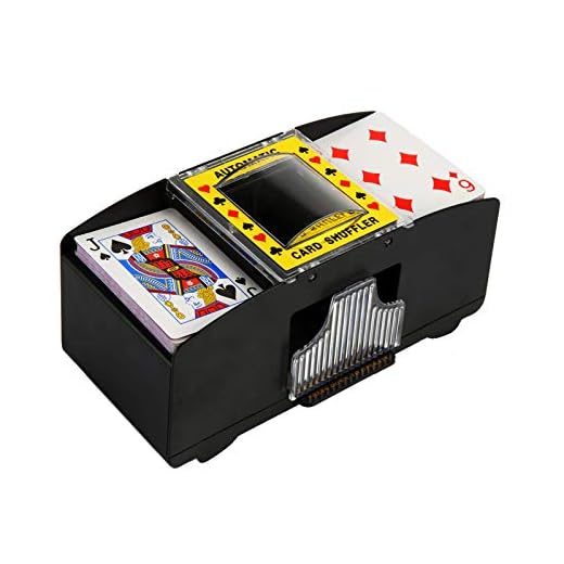 Soaoun Automatic Playing Card Shuffler, Electronic 2/4/6 Decks Playing Card Shuffler Automatic Battery Operated Machine with Push Button (2-Deck)