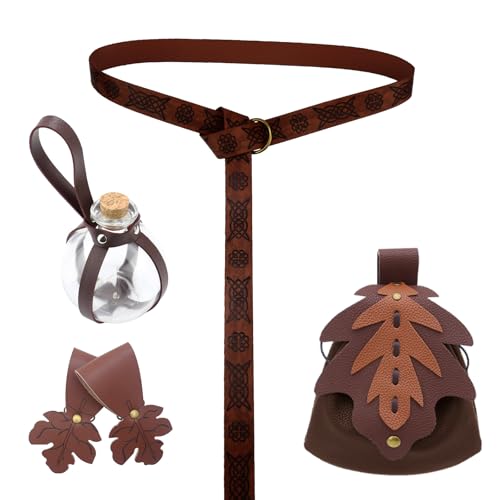Costume médiéval Renaissances en similicuir avec jupe et porte-gobelet pour GN