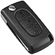 Schlüsselgehäuse, kompatibel mit Citroen C2 C3 C4 C5 C6 C8 Xsara Picasso Berlingo – kompatibel mit Peugeot 207 307 308 407 408 3008 5008 Partner 807 1007 – FIAT Ulysse (3 Tasten – Citroen VA2 CE0523