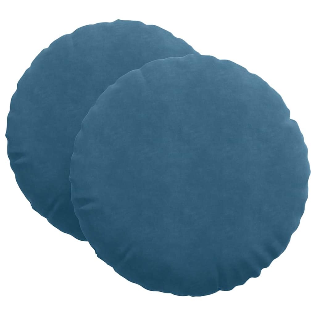 Juego de 2 cojines de asiento azul 60 x 60 x 21 cm – Cojín de suelo suave de terciopelo con cremallera – Cojín decorativo moderno para salón y dormitorio – Cojín de terciopelo con relleno de