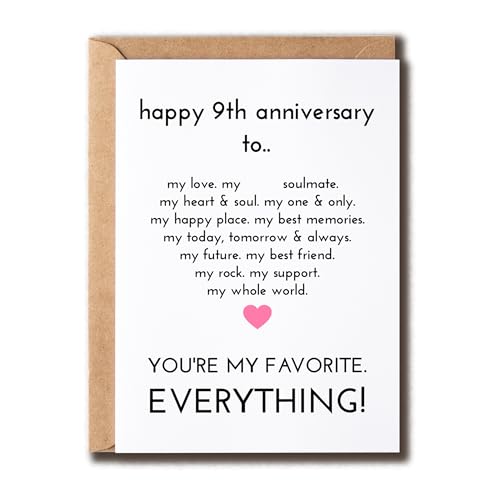 ZGLDesigns Happy 9th Anniversary To My LoveJ[h - Sweet Love Card - 9th Greeting Card - 9΂̋LOi - vȃJ[h - JbvJ[h