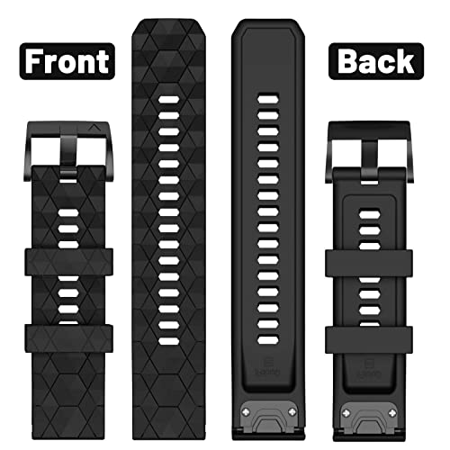 MYSNBKN Fenix 7X Strap 26mm Silicone bands for Garmin Fenix 8 51mm/Fenix 7X/Fenix 6X/Fenix 6X Pro/Fenix 5X/Fenix 5X Plus/Fenix 3/Fenix 3 HR(Quick Fit) - Image 4