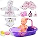 Liberty Imports Baby Bath Toys 13-Inch Little Newborn Doll Bath Set - Real Working Bathtub with Detachable Shower Spray and Accessories for Kids Pretend Play