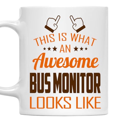Awesome Bus Monitor Mug 11oz – This Is What an Awesome Bus Monitor Looks Like – 11oz White Ceramic Coffee Cup Gift for Work Office, Coworker, Birthday, Christmas