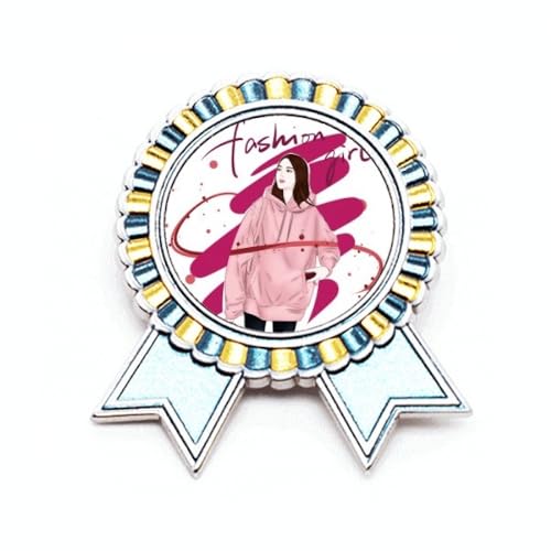 Badge broche médaille de vainqueur fashion girl en métal, le cadeau idéal taille M