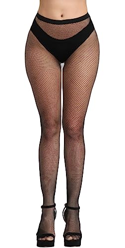 Simply Joshimo Womens Fishnet Black Net Tights Elasticated Pantyhose (Small Hole/Diamond)