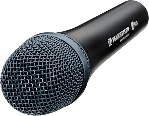 Image of Sennheiser Professional E 945 Dynamic Super-Cardioid Handheld Vocal Mic Bundled with Microphone Windscreen + 20ft XLR Microphone Cable + Microfiber Cleaning Cloth (4 Items)