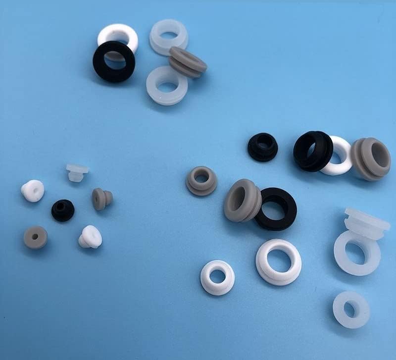 10PCS Silicone Grommet Set - for Cables,Pipes (4.5-50.6mm) - Food Grade Silicone Rubber,Temperature Range -40 to 250℃(Black,SHD048.6)