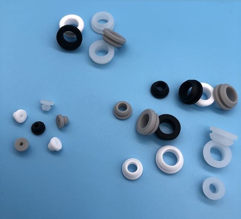 Ojales de goma a presión ， 10 arandelas de goma de silicona de 6 a 10 mm, arandelas de goma de silicona redondas(White,Shds015)