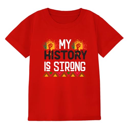 Black History Shirts for Kids: Classic Crewneck Cotton Tees (2-7T) (US Age 6 Years 7 Years Red My History)