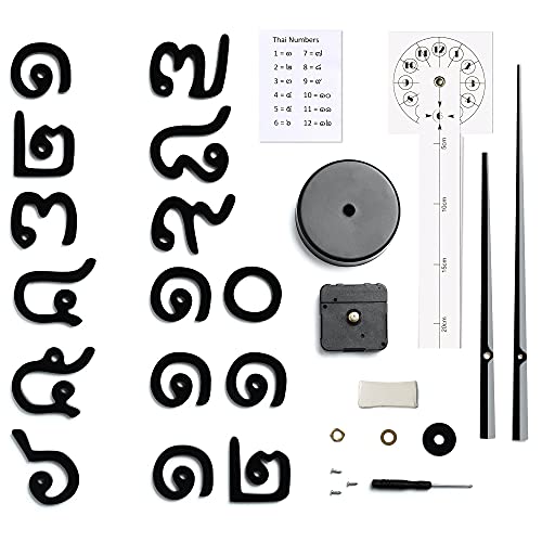 Thai Number Wall Clock Set Acrylic 3D Numbers, Quiet, Easy To Install For Home Living Room Bedroom Office Decoration #TOP3