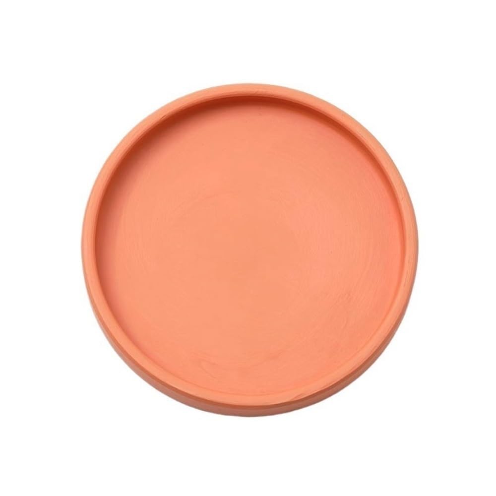 Versatile Sottovaso Rotondo in Ceramica con Vassoio raccogligocce for Pallet(Orange,Grande)