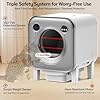Sereiney Self Cleaning Cat Litter Box, 90L Extra Large Automatic Litter Box with APP Control, Odor-Free Robot Litter Box Self Cleaning for Multiple Cats with Safety Sensors & Trash Bags