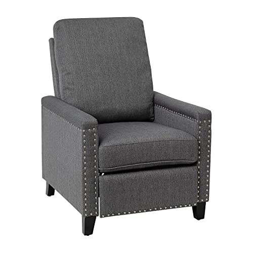 Sillón reclinable tela gris con espuma 1 cuerpo