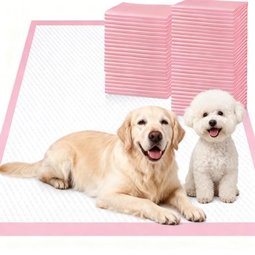 Image of Gimars XL 6-Layer Ultra Absorbent 1200ml 48-Hour Leak-Proof Dog Pee Pads, Quick Dry Extra Large Puppy Pads for Puppy Training, Senior & Incontinent Dogs, Cats, Overnight Use, 30 inchx36 inch, 30 Count Pink