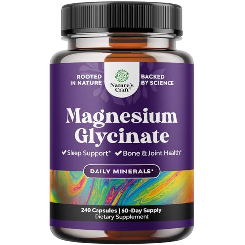 Pure Magnesium Glycinate Supplement 400mg Per Serving - Vegan High Absorption Chelated Magnesium Capsules for Women & Men with Elemental 400mg for Mood Sleep and Relaxation Support - 240 Count