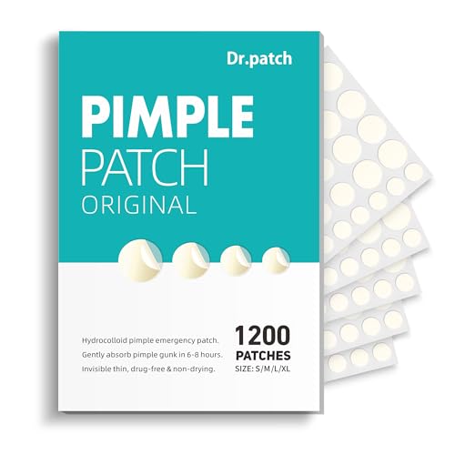 Dr.patch Pimple Patches for Face - 1200 Count with 4 Sizes